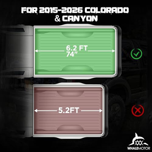Image of Hard Folding Truck Bed Tonneau Cover Compatible with Chevy Colorado & GMC Canyon(2015-2022) 6.2 ft Long Box, Tri Fold Style