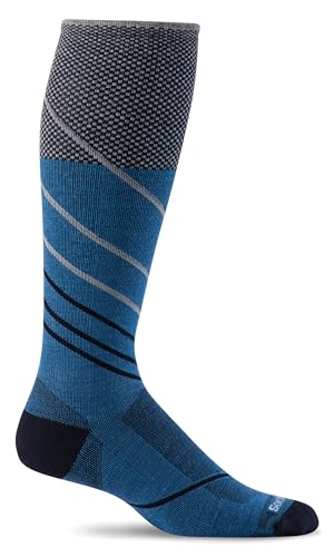 Sockwell Men's Pulse OTC Firm Graduated Compression Sock, Ocean, Ocean - L/XL