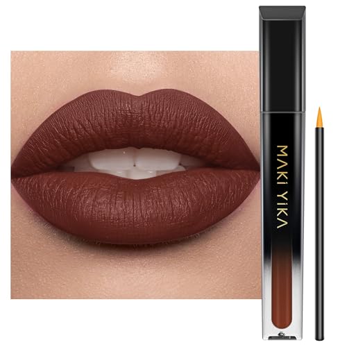 Image of MAKI YIKA Coffee Brown Lipstick Matte for Women Long Lasting Lipsticks