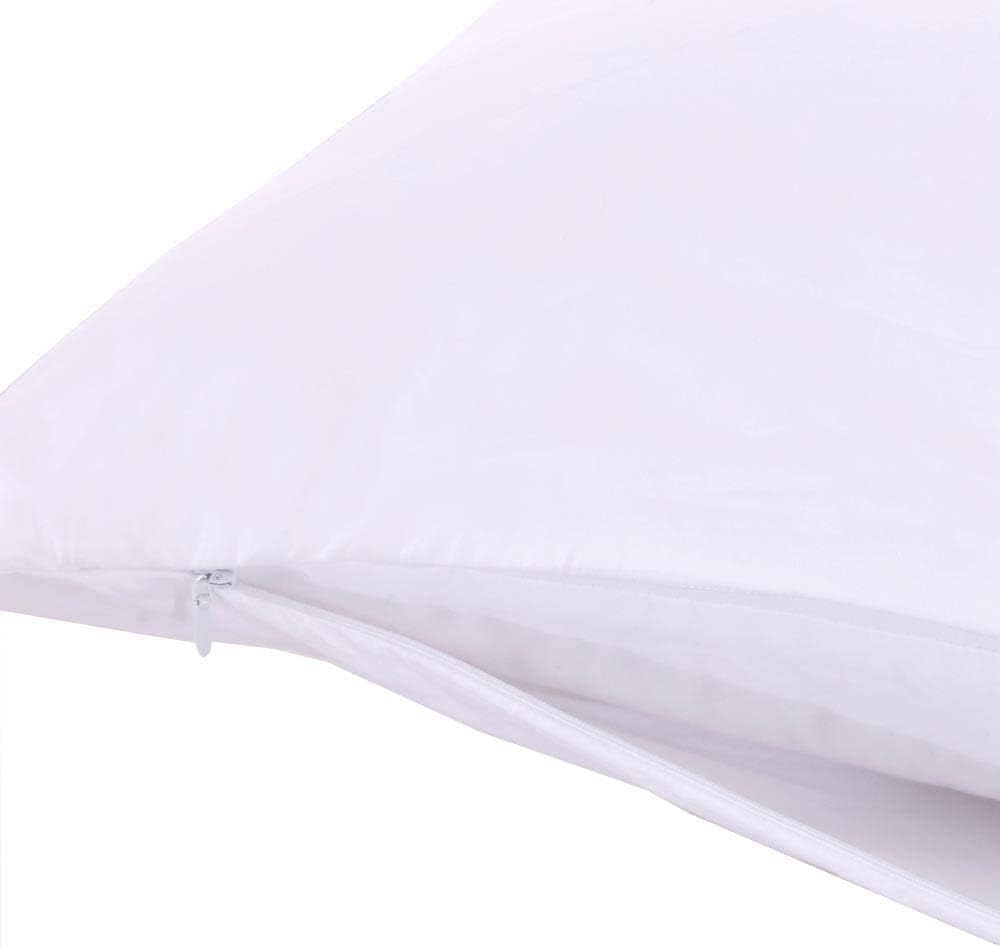 Solid 600-Thread-Count 100-Percent Down Proof Cotton, Set of 2 Standard Pillow Protectors, White
