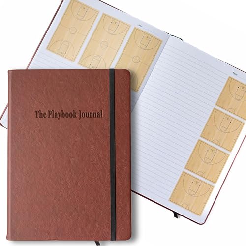 THE PLAYBOOK JOURNAL: Basketball Court Edition- Large Hardcover Notebook with Custom Basketball Court Diagrams