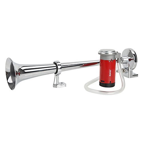 Rupse 12V 450mm White Zinc Tube Single Trumpet Long Pipe Plating Car Air Horn 150db Car Speaker