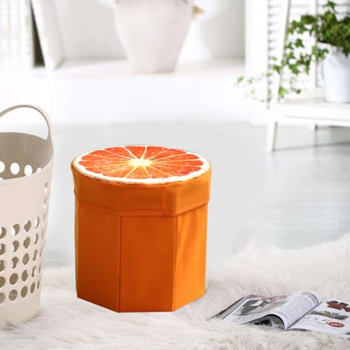 Tabouret pliant robuste a haute capacite de charge avec coffre orange - 3