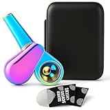 Reusable Tobacco Pipe Scraper Set, Portable Spoon-Style Wood-like Smoking Pipe With Cleaner Tamper and Black Bag-MAG