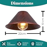 GIGGI Retro Rustic Brown Light Shade Ceiling, Cone Metal Lampshades for Ceiling Lights, Industrial Easy Fit Pendant Lamp Shades for Table Lamps, Living Room, Bedroom, Kitchen, Hallway, Home Décor - Image 6