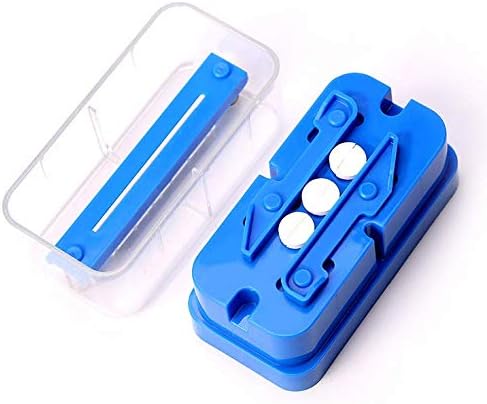 Pill Cutter and Dispenser Separator | Cut Pills, Vitamins, Tablets | Stainless Steel Blade | Travel Size | Blue
