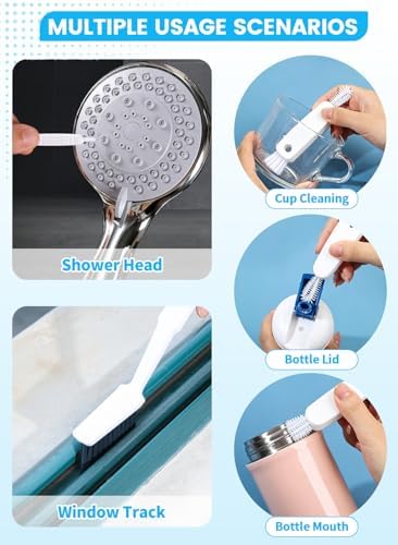 20Pcs Crevice Cleaning Brush Set, Hard Bristle Scrub Brushes Tools for Deep Cleaning Gap,Window Groove Cleaning Brush for Sliding Door, Sill, Tile Lines, Shutter, Corner, Sink, Teapot, Bottle - 4