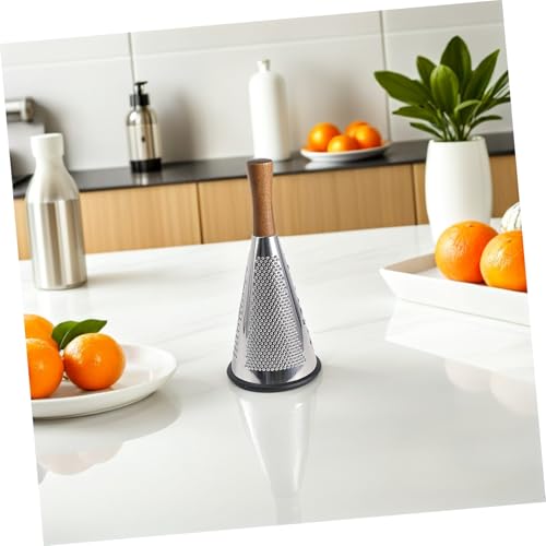 Rallador de Queso y Verduras Cónico Abaodam de Acero con Mango de Madera miniatura 7