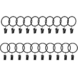  Lansian 20PCS tendaggi in acciaio INOX con anelli in metallo con clip 51cm anelli per tende estensibile vintage nero 51cm di diametro interno. 1.26\'\'