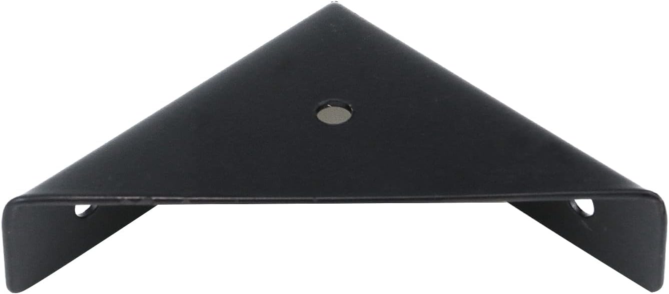 Dnyta 90 Degree Bracket Heavy Duty, 4 Pack Triangle Shelf Brackets Metal Wall Mounted Support Corner Bracket L Brackets for Shelves Wood Cabinets-Black