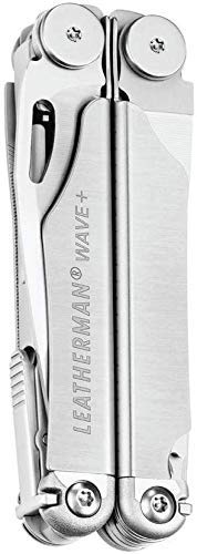 Leatherman Wave Plus - The multi-tool for any task, 18 multipurpose tools with lockable blades for camping, DIY and outdoor adventures made in the USA in stainless steel