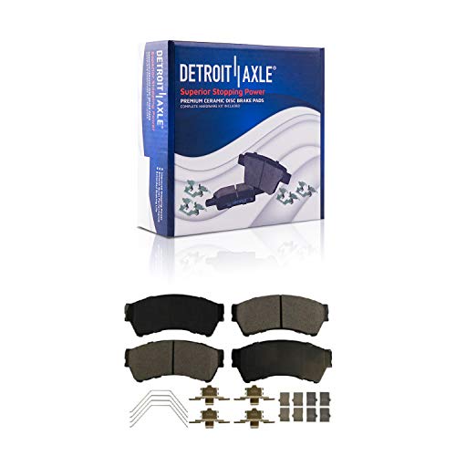 Image of Detroit Axle - Front Brake Kit for Ford Fusion Lincoln MKZ Zephyr Mazda 6 Mercury Milan Passenger Side Disc Brake Caliper w /Bracket Ceramic Brakes Pads 2006 2007 2008 2009 2010 2011 2012 Replacement