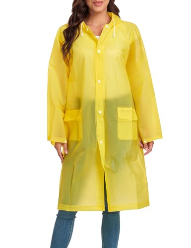 Raincoats For Women Men Reusable Portable Waterproof EVA Long Rain Ponchos with Hoods3