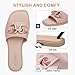 FITORY Women's Flat Sandals Fashion Slides With Soft Leather Slippers for Summer Muted Pink Size 8