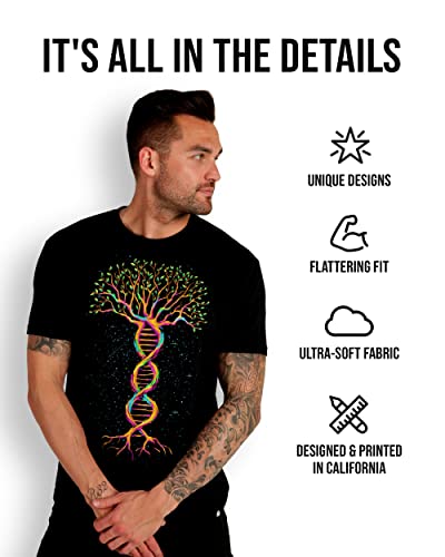 Into The Am Hidden Paradise Mens Graphic Tee - Cool Novelty Design Crewneck T Shirts For Guys (Light Blue, Medium) #TOP2