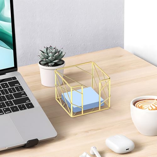Support de cube pour notes adhésives doré bloc mémo range-notes pour bureau et maison