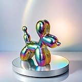 ZEYI Cute Dazzling Ceramics Balloon Dog Statue for Living Room Desktop Decorations,Handmade Animal Balloons Decor for Office Decor,Balloon Animal Dog Statue Decor for Shelf,Bedroom Decoration
