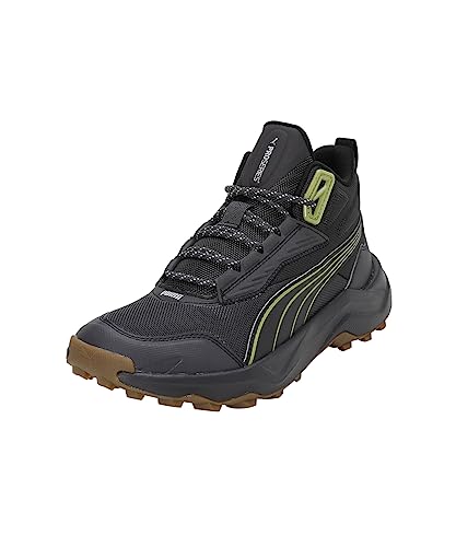 Puma Obstruct Pro Mid, Zapatillas De Running Unisex Adulto, Dark Coal-Gum-Kiwi Green, 43 Eu