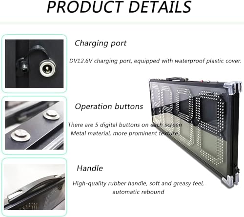 Tablero electrónico sustitución árbitro 60 cm LED fútbol miniatura 3