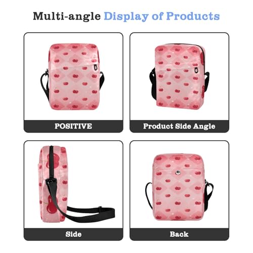 messenger bags shoulder bag men Woman Handbag Shoulder Strap Adjustable Strap for Outdoor Daily Outdoor Daily- Cherry Red Glitter4