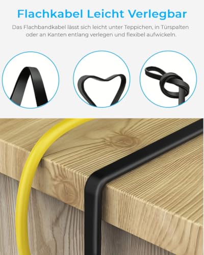 DDMALL CAT 8 LAN Kabel 5m, 40Gbps Flaches Netzwerkkabel (5 Meter, Schwarz) – Ansicht 4