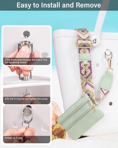 Image of 3 in 1 Strap for Bogg Bag& Clip and Go Strap for Phone with Wallet Crossbody Phone Lanyard Cellphone Lanyard for Women