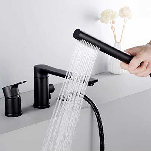 Mitigeur de bain-douche or brossé à 3 trous avec bec pivotant - 4
