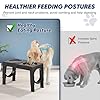 XIAZ Elevated Dog Bowls Large Breed Raised Dogs Bowl Stand Large/Medium Sized Dog Slow Feeder Dogs Bowls Food Water Stands 5 Heights Adjustable 9/11/12/14in Pet Feeder Dish Station