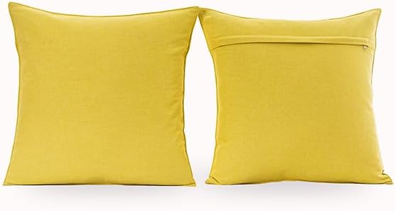 NiNi ALL Outdoor Waterproof Throw Pillow Covers Set of 2 Decorative Farmhouse Garden Pillowcase Solid Cushion Cases for Patio Tent Couch 18x18 inch Yellow - Image 7
