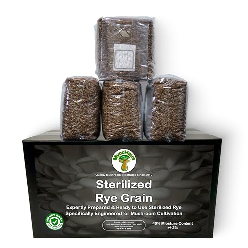 MycoHaus Mushroom Growing Kit | Sterilized Rye Grain | Magic Indoor Grow Bags for Mushrooms | Shroom Home Cultivation Magic Supplies | Without Spores | Without Injection Ports | 2 Pound (1 Pack)