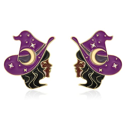 WOWORAMA Halloween Earrings Cute Pumpkin Earrings for Women Fun Crystal Pumpkin Stud Earrings Funny Smiling Face Pumpkin Drop Earrings Halloween Earrings Jewelry