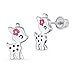 925 Sterling Silver Rhodium Plated Enamel Flower Deer Screwback Baby Girls Earrings