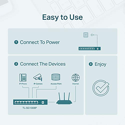 SWITCH DE MESA GIGABIT 8 PORTAS (4 PORTAS POE) TL-SG1008P SMB