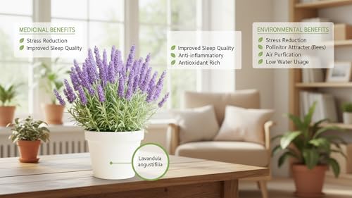 Image of Lavender Live Plant (Without Pot) | Purple Flowering Aromatic Herb | Indoor Outdoor Home Garden Balcony Terrace Plant | Fragrant Ornamental Easy Care Plant