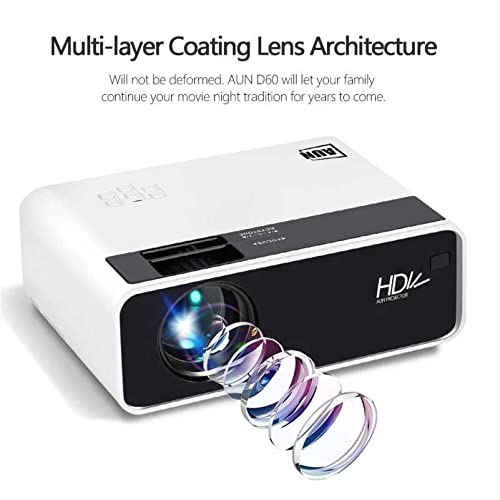 Image of AUN D60 Mira LED Projector 3200 Lumens 1080p Supported Resolution Multiple Ports Built-in Speaker Portable Mirroring Projector Home Cinema Full HD Projector