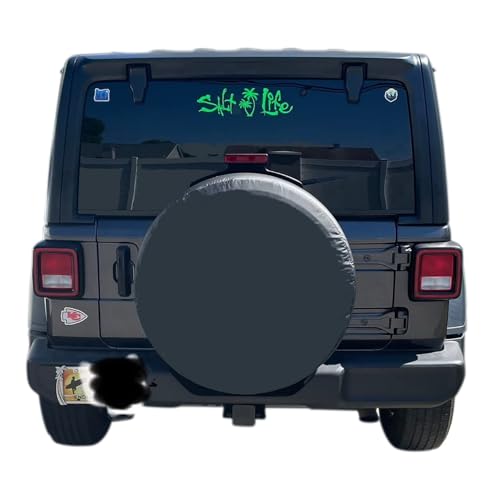 Image of Black Spare Tire Cover, Spare Wheel Cover for Jeep Wrangler, Ford Bronco, Hummer H3, Honda, Toyota, Buick, Chevrolet, GMC, Tire Cover Protector (XL: 285 /70R17, 265 /70R17, 255 /70R18)