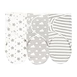 FUNUPUP Pucksack Baby 3-6 Monate, 3 Pack 100% Baumwolle Pucksack Neugeborene Universal Verstellbare Baby Wickel-Decken