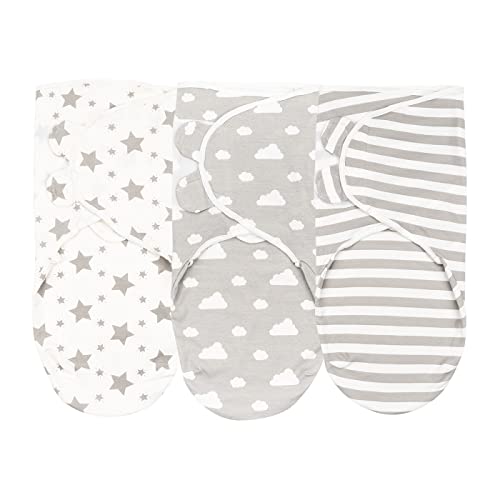 FUNUPUP Couverture d'Emmaillotage pour Bébé 3-6 Mois 100% Coton Couverture Enveloppante Bébé pour Nouveau-né pour Garçons et Filles, Lot de 3 Cover