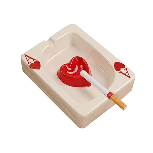 Cendrier en céramique à monter soi-même, cendrier moderne et portable, pour extérieur et intérieur, cendrier de table, décoration tendance, cadeau fait à la main pour homme et femme (rouge)