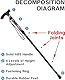 QHFlashbuy Hiking Gehstöcke,Faltbare Wanderstöcke Faltbar Gehstock Bergstock Spazierstock Unisex Faltbar Gehstock,Tragbarer Leichte und Einstellbare Spazierstöck Wanderstab(Schwarze Farben)