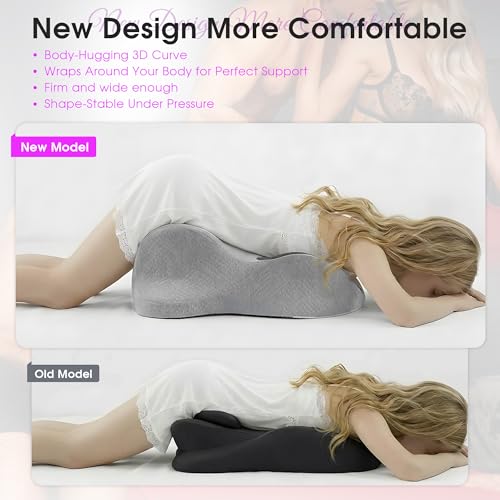 SNODEE Intimitätsstützekissen für Paare, 27° Ergonomisches Memory Foam Positionskissen, Multifunktionales Rücken Lendenstützekissen für Schlafzimmer Wohnzimmer Büro (Schwarz & Grau)