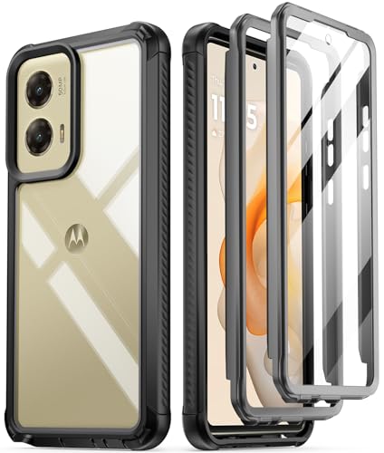 Poetic Guardian Case for Motorola Moto G Stylus 5G 2024 [Not Fit 2023 Version],[20 FT Mil-Grade Drop Tested],Full-Body Hybrid Shockproof Bumper Cover with Built-in Screen Protector,Black/Clear