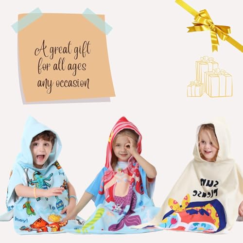Image of Kids' Towels with Hood for Bath Beach Pool Toddler Boy and Girl Swim Poncho Cover-ups Swimwear with Bag, Pirate