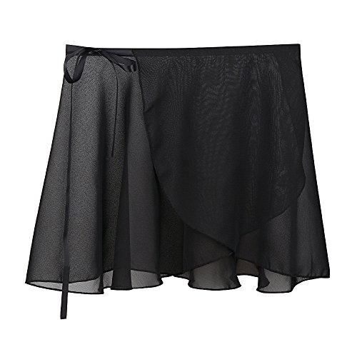 Eastbuddy Ballet Skirt Chiffon Wrap Dance Skirt For Women & Girls,Black,L(Height 5.3-5.6Ft) #TOP2