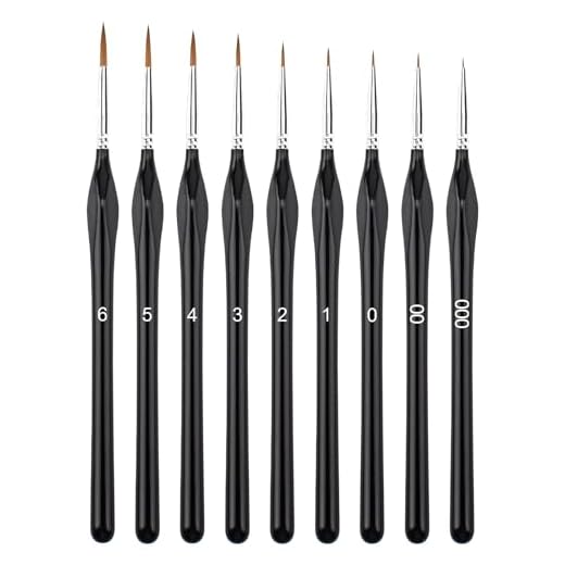 Annvchi Feine Pinsel Set,9 Acryl Pinselset Acrylfarben,Pinsel Fein,Malen Nach Zahlen Pinsel Verwendet für: Acryl-, Aquarell- und Ölgemälde,Malen Nach Zahlen,Detailmalerei