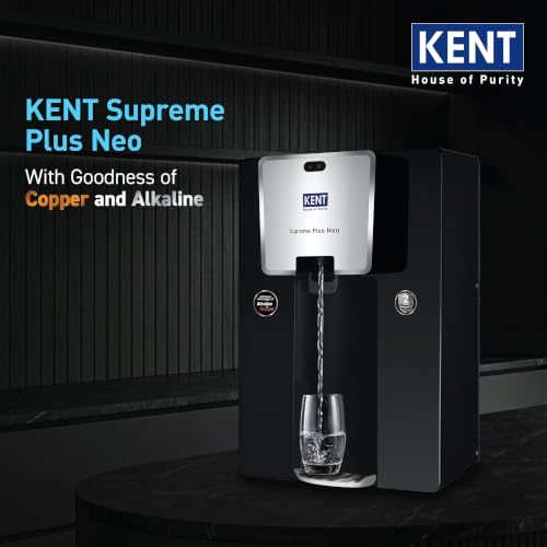 Image of KENT Supreme Plus Neo RO Water Purifier | 2 Yrs Comprehensive Warranty* | No Service Cost for 2 Yrs | RO+UF+UV+Alk+Cu+TDS Control+UV In-Tank | 8L | 20LP /Hr | Ideal For Borewell /Tanker /Municipal Water