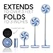 VENTY Portable Fan - Wireless Battery Operated Fan - 4 Speeds - LED Lighting - Carry Case & Remote Control - Cruise Travel - Outdoor Travel RV Power Bank With USB-C Port (Blue with Case)