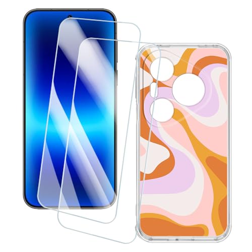 OAGELIM 2�Z�b�g �X�N���[���v���e�N�^�[ + �P�[�X Huawei Pura 90 Pro Max 4G (6.9 �C���`) �Ƃ̌݊������� �A�[�e�B�X�e�B�b�N�J�X�^���v�����g�J�o�[�Ƌ����K���X�t�B���� �X�N���b�`�h�~ (����)