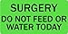 LabelValue.com | Surgery Do Not Feed or Water Today - Veterinary Label / Stickers, 500 Labels per roll, 1 roll per Package