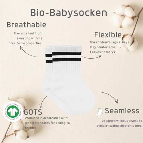 bistyle Baumwolle 6 Paar Baby Socken für Neugeborene Säugling 0-6 Monate bis 3 Jahre | Stopper Nahtlos Socken | Jungen Mädchen Kindersocken